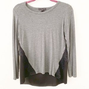 Kim & Cami Long Sleeve Lace Detail Blouse